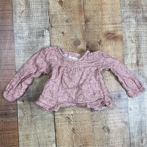 Zara 3-6 Months Floral Cottagecore Prairie Boho Ruffle Butterfly Back Fall Top - Picture 1 of 8